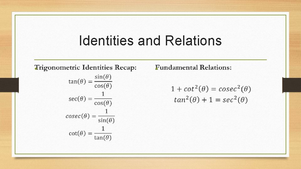 Identities and Relations • • 