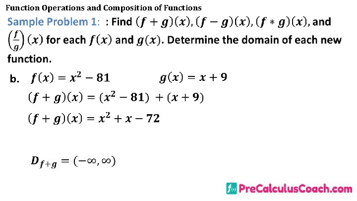 Function Operations and Composition of Functions b. Function Operations and Composition of Functions b.