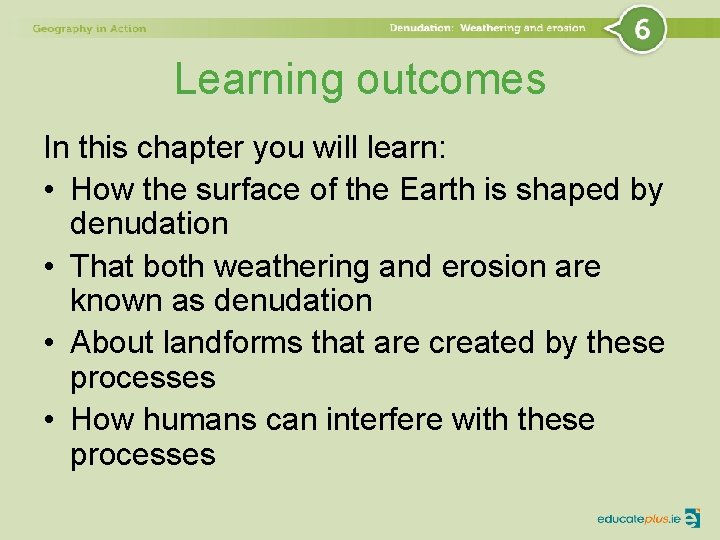 Learning outcomes In this chapter you will learn: • How the surface of the