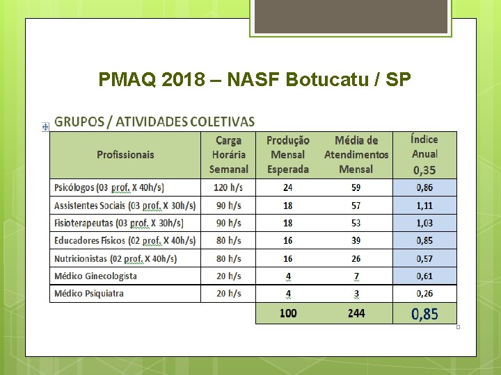 PMAQ 2018 – NASF Botucatu / SP 