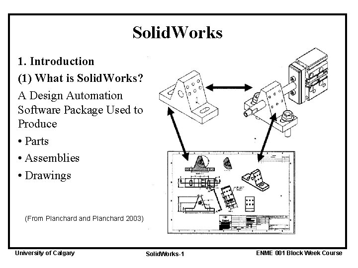 Solid. Works 1. Introduction (1) What is Solid. Works? A Design Automation Software Package