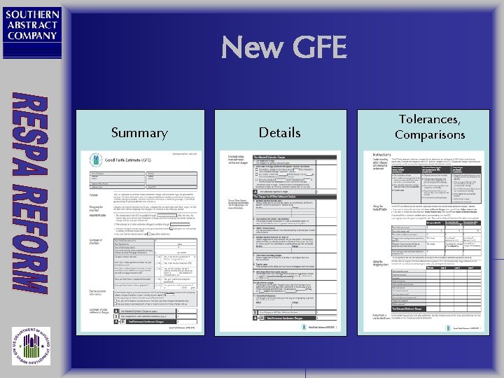 New GFE Summary Details Tolerances, Comparisons 