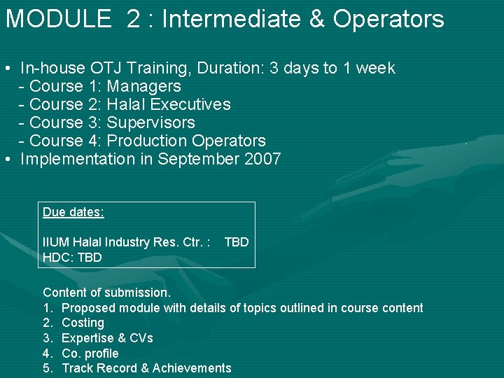 MODULE 2 : Intermediate & Operators • In-house OTJ Training, Duration: 3 days to