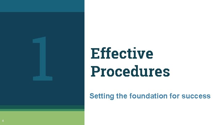 1 4 Effective Procedures Setting the foundation for success 1 4 Effective Procedures Setting the foundation for success