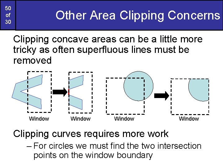 50 of 30 Other Area Clipping Concerns Clipping concave areas can be a little