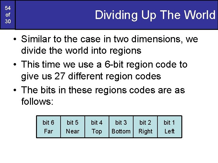 54 of 30 Dividing Up The World • Similar to the case in two