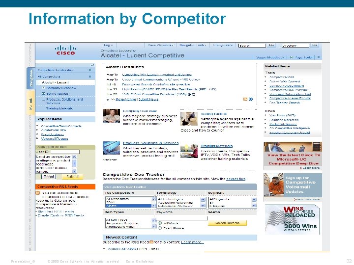 Information by Competitor Presentation_ID © 2008 Cisco Systems, Inc. All rights reserved. Cisco Confidential