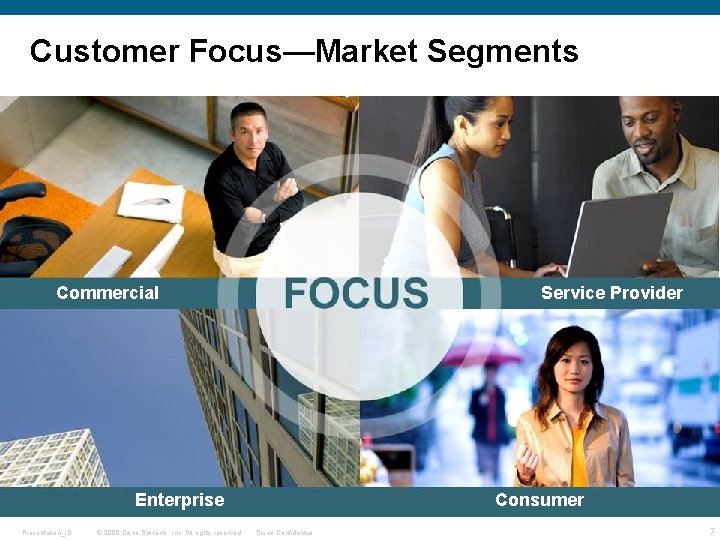 Customer Focus—Market Segments Commercial Service Provider Enterprise Presentation_ID © 2008 Cisco Systems, Inc. All