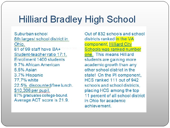 Hilliard Bradley High School 