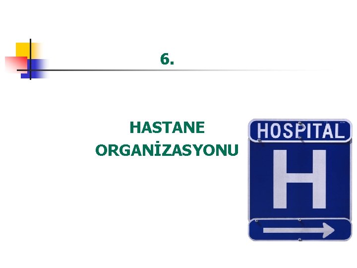 6. HASTANE ORGANİZASYONU 