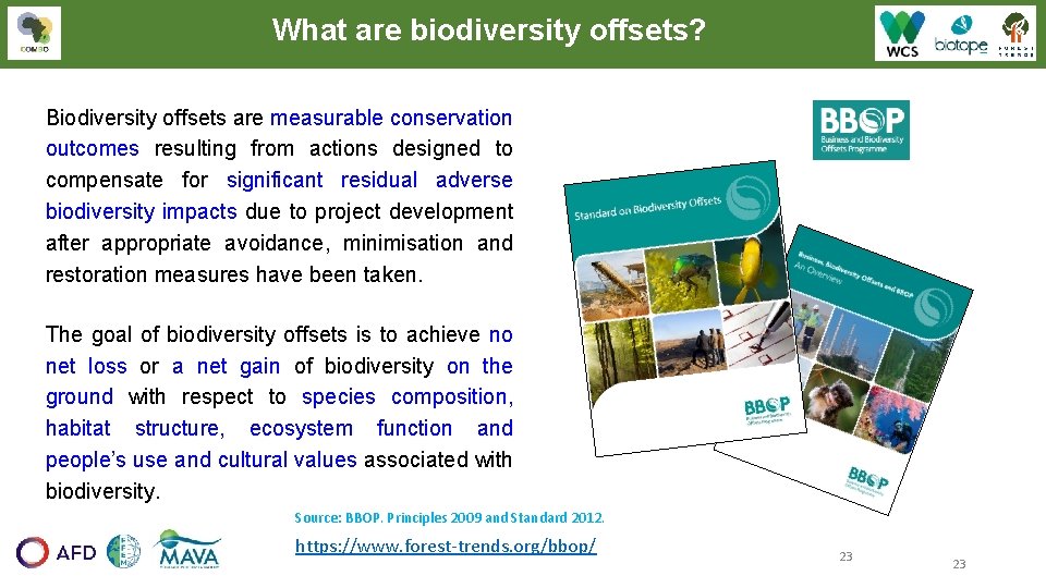 What are biodiversity offsets? Biodiversity offsets are measurable conservation outcomes resulting from actions designed What are biodiversity offsets? Biodiversity offsets are measurable conservation outcomes resulting from actions designed