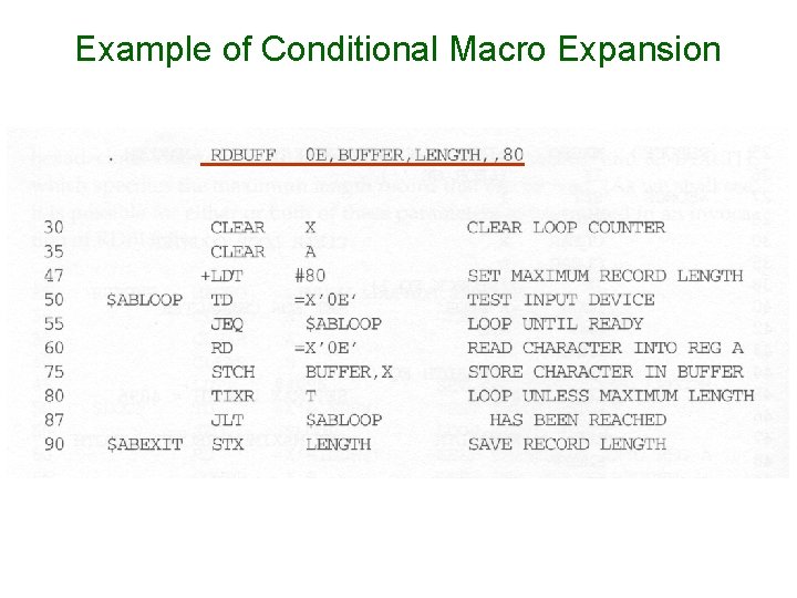 Example of Conditional Macro Expansion 