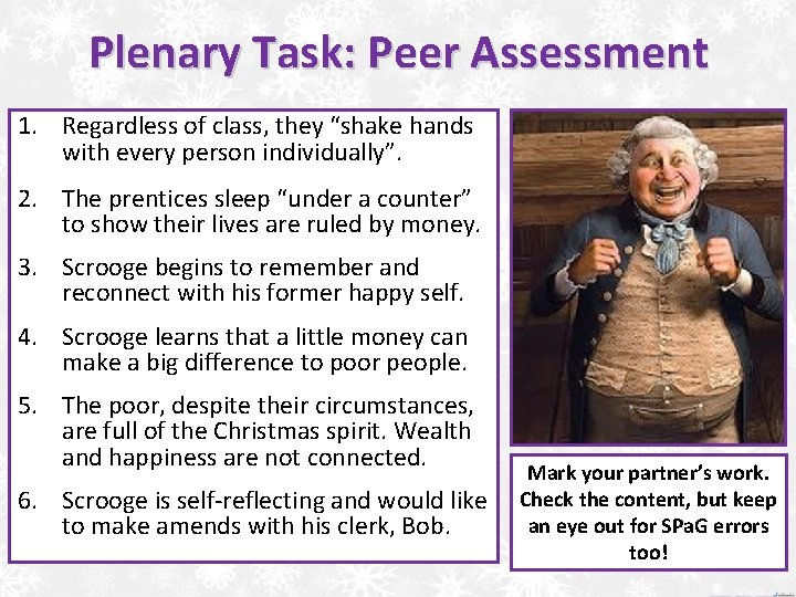 Plenary Task: Peer Assessment 1. Regardless of class, they “shake hands with every person