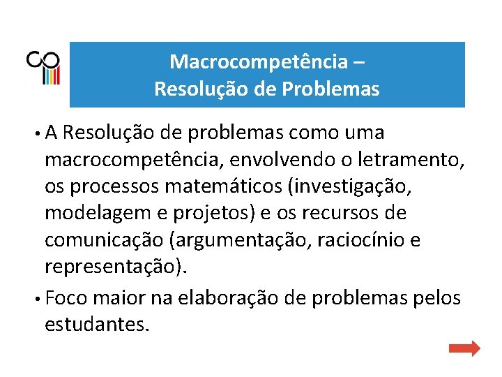 Macrocompetência – Resolução de Problemas • A Resolução de problemas como uma macrocompetência, envolvendo