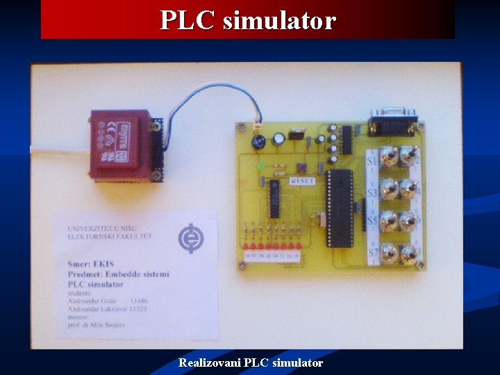 PLC simulator Realizovani PLC simulator 