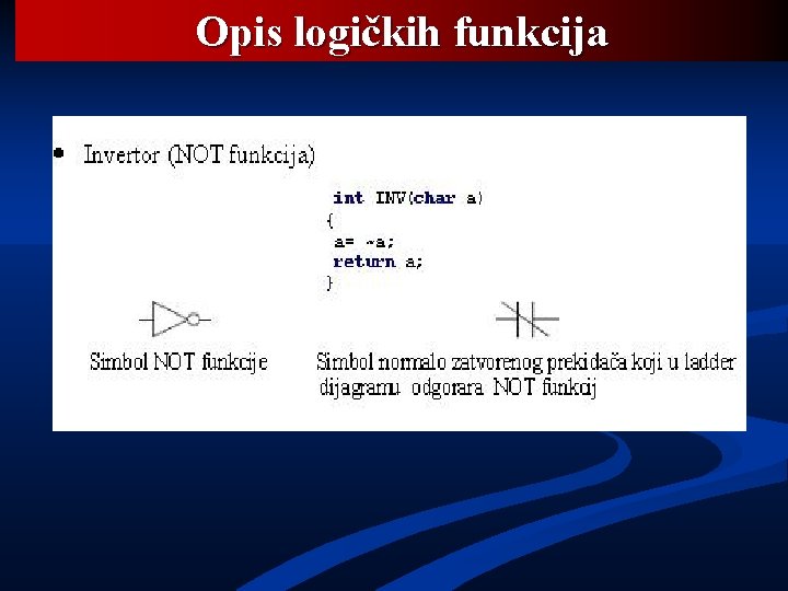 Opis logičkih funkcija 