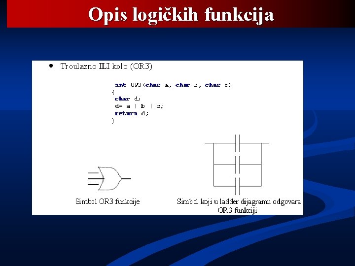 Opis logičkih funkcija 
