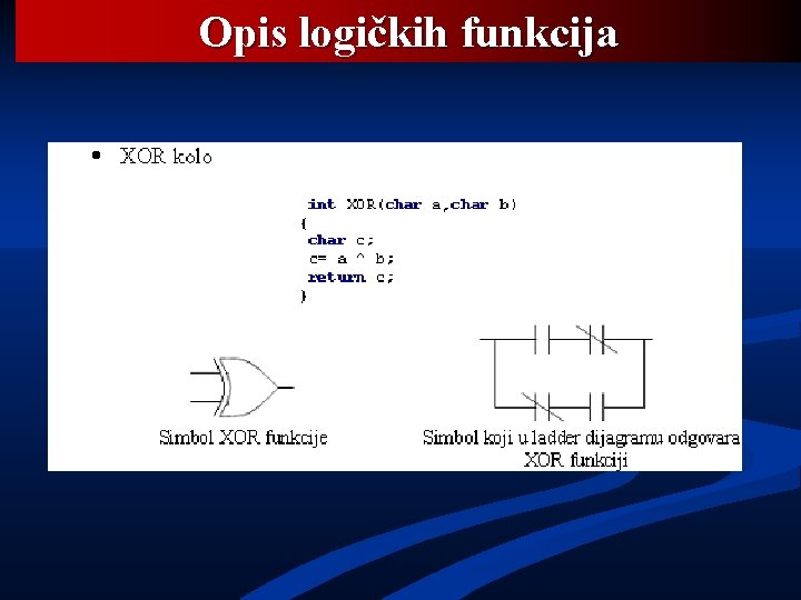 Opis logičkih funkcija 