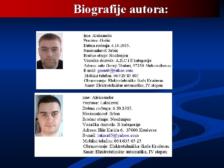 Biografije autora: 