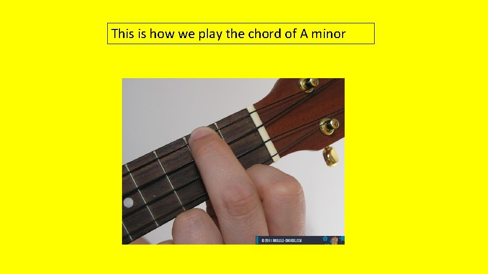 This is how we play the chord of A minor 