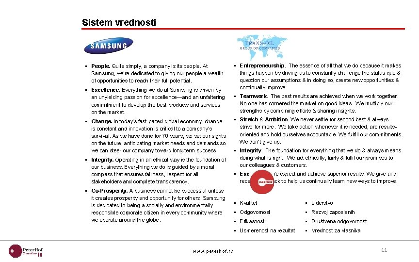 Sistem vrednosti § People. Quite simply, a company is its people. At Samsung, we’re