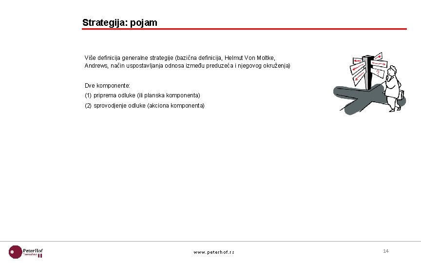 Strategija: pojam Više definicija generalne strategije (bazična definicija, Helmut Von Moltke, Andrews, način uspostavljanja