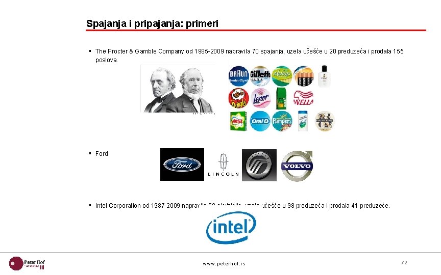 Spajanja i pripajanja: primeri § The Procter & Gamble Company od 1985 -2009 napravila