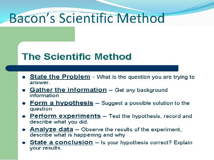 Bacon’s Scientific Method 