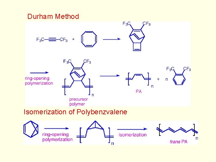 Durham Method Isomerization of Polybenzvalene 