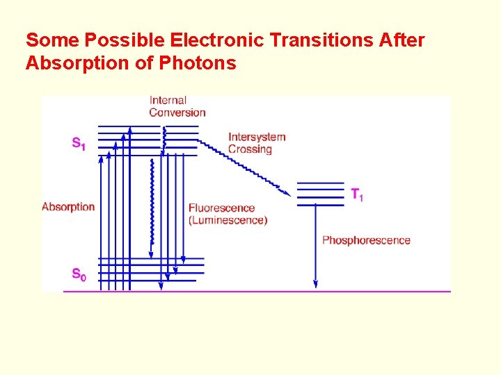 Some Possible Electronic Transitions After Absorption of Photons 