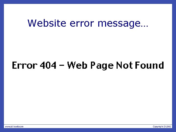 Website error message… 