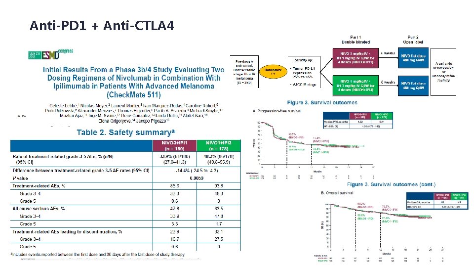 Anti-PD 1 + Anti-CTLA 4 Anti PD 1 + Anti. CTLA-4 Anti-PD 1 + Anti-CTLA 4 Anti PD 1 + Anti. CTLA-4