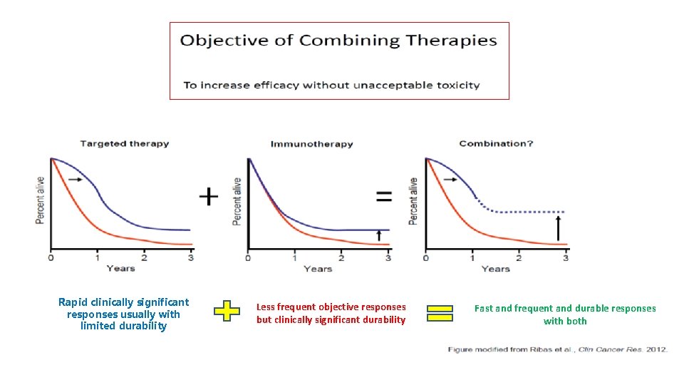 Rapid clinically significant responses usually with limited durability Less frequent objective responses but clinically Rapid clinically significant responses usually with limited durability Less frequent objective responses but clinically