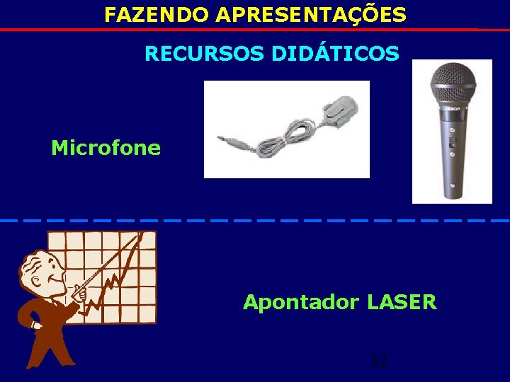 FAZENDO APRESENTAÇÕES RECURSOS DIDÁTICOS Microfone Apontador LASER 32 