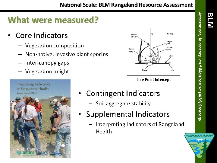 National Scale: BLM Rangeland Resource Assessment – – Vegetation composition Non-native, invasive plant species
