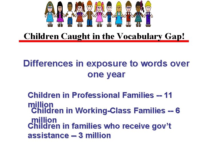 Children Caught in the Vocabulary Gap! Differences in exposure to words over one year