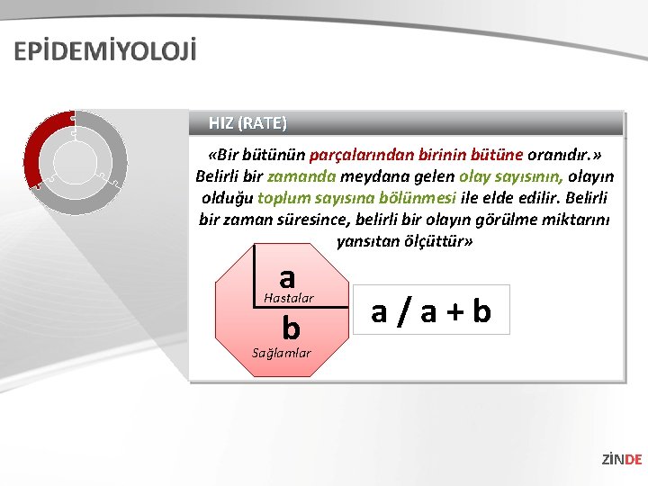 HIZ (RATE) «Bir bütünün parçalarından birinin bütüne oranıdır. » Belirli bir zamanda meydana gelen HIZ (RATE) «Bir bütünün parçalarından birinin bütüne oranıdır. » Belirli bir zamanda meydana gelen