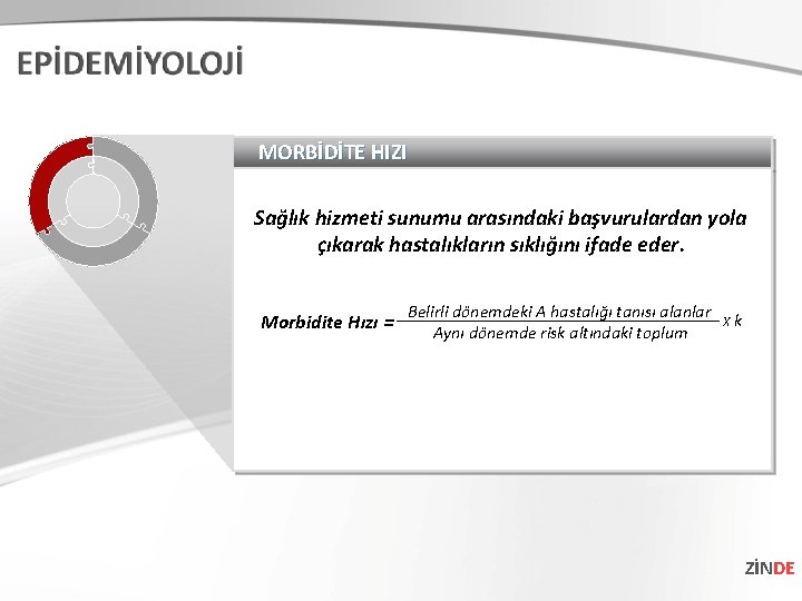 MORBİDİTE HIZI Sağlık hizmeti sunumu arasındaki başvurulardan yola çıkarak hastalıkların sıklığını ifade eder. Morbidite MORBİDİTE HIZI Sağlık hizmeti sunumu arasındaki başvurulardan yola çıkarak hastalıkların sıklığını ifade eder. Morbidite