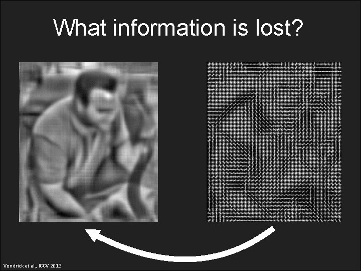 What information is lost? Vondrick et al. , ICCV 2013 