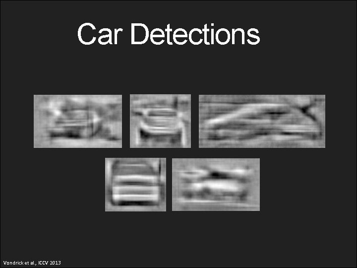 Car Detections Vondrick et al. , ICCV 2013 
