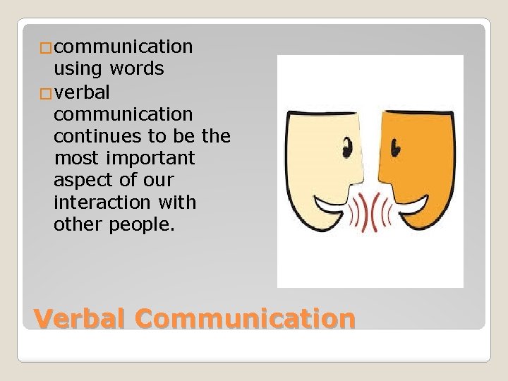 �communication using words �verbal communication continues to be the most important aspect of our