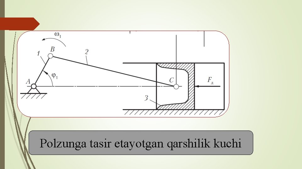 Polzunga tasir etayotgan qarshilik kuchi 