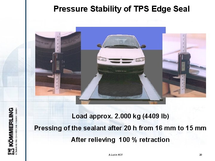 Pressure Stability of TPS Edge Seal Load approx. 2. 000 kg (4409 lb) Pressing
