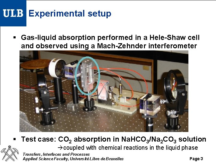 Experimental setup § Gas-liquid absorption performed in a Hele-Shaw cell and observed using a Experimental setup § Gas-liquid absorption performed in a Hele-Shaw cell and observed using a