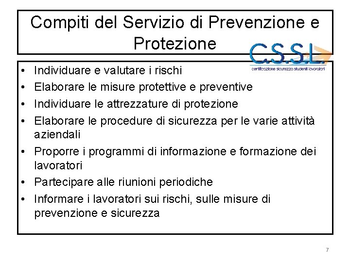 SPP Servizio Di Prevenzione E Protezione La Prevenzione