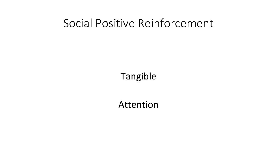 Social Positive Reinforcement Tangible Attention 