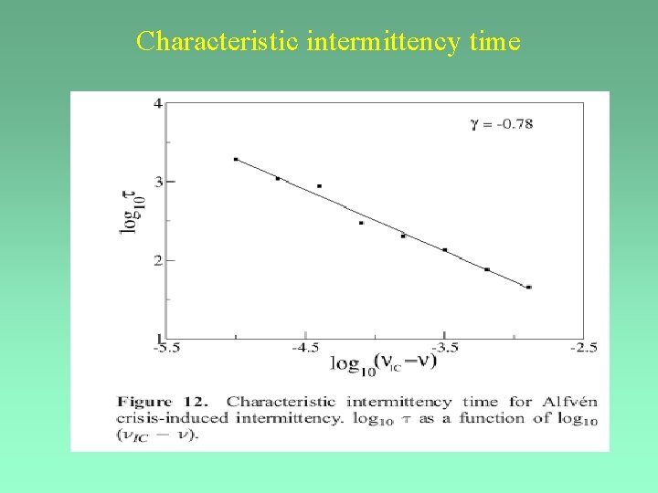 Characteristic intermittency time 