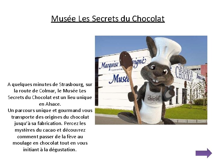 Musée Les Secrets du Chocolat A quelques minutes de Strasbourg, sur la route de