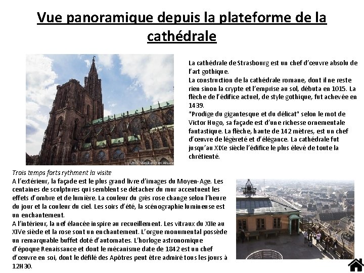 Vue panoramique depuis la plateforme de la cathédrale La cathédrale de Strasbourg est un