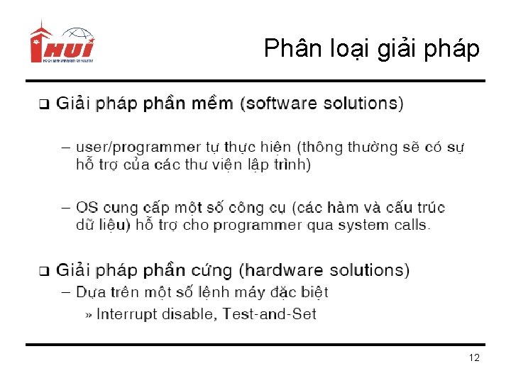 Phân loại giải pháp 12 